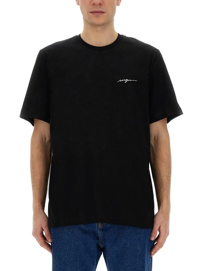 Msgm T-shirt With Logo In Black