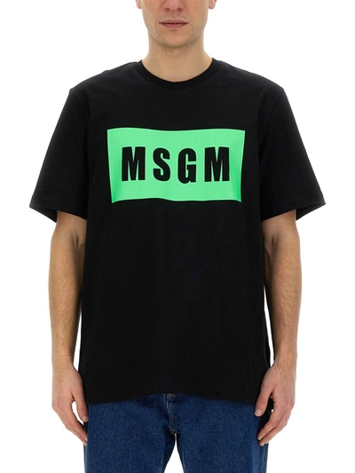 Msgm Logo印花棉t恤 In Black