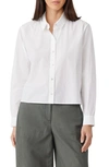 Eileen Fisher Button-down Organic Cotton Poplin Shirt In White