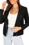 Petal And Pup Spencer Faux Suede Jacket In Black