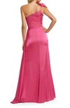 Mac Duggal Embellished Cutout One-shoulder Gown In Rose