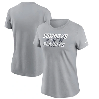 Nike Dallas Cowboys 2023 Nfl Playoffs Iconic  Women's Nfl T-shirt In Grey