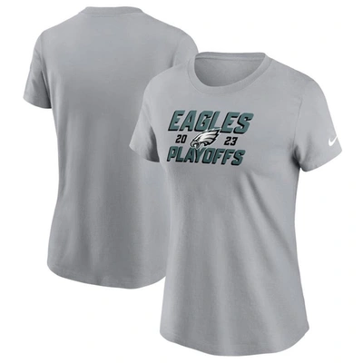 Nike Philadelphia Eagles 2023 Nfl Playoffs Iconic  Women's Nfl T-shirt In Grey