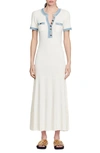 Sandro Alecia Ribbed Midi Dress In White