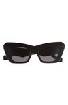 Loewe Anagram 51mm Cat Eye Sunglasses In Shiny Black Smoke