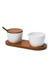 Nambe Duets Sugar And Creamer 4 Piece Set In Brown