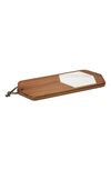 Nambe Chevron Cutting Board In Acacia Wood And Marble In Brown