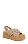 Dolce Vita Women's Winder Crossover Strap Espadrille Platform Sandals In Camel Suede