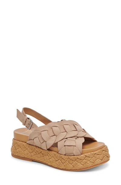 Dolce Vita Women's Winder Crossover Strap Espadrille Platform Sandals In Camel Suede