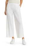 Eileen Fisher Wide-leg Linen Trousers In White