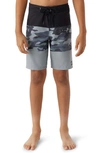 O'neill Kids' Hyperfreak Heat Block Swim Trunks In Black Camo