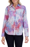 FOXCROFT FOXCROFT MEGHAN MULTICOLOR COTTON BUTTON-UP SHIRT