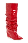 Azalea Wang Sif Slouchy Knee High Boot In Red