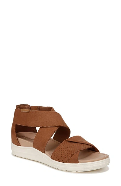 Dr. Scholl's Time Off Fun Sandal In Honey Brown Microfiber