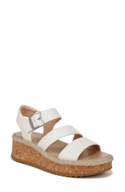 Dr. Scholl's Women's Ellie Platform Sandals In White Faux Leather