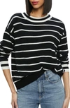 ALICE AND OLIVIA FILA STRIPE STRETCH WOOL & CASHMERE SWEATER