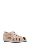 L'amour Des Pieds Bayla Wedge Sandal In Taupe