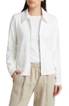Eileen Fisher Zip-front Washable Flex Ponte Jacket In Ivory
