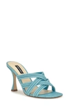Nine West Tracee2 Womens Cushioned Footbed Woven Heels In Medium Blue