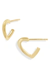 Argento Vivo Mini Heart Hoop Earrings In Gold