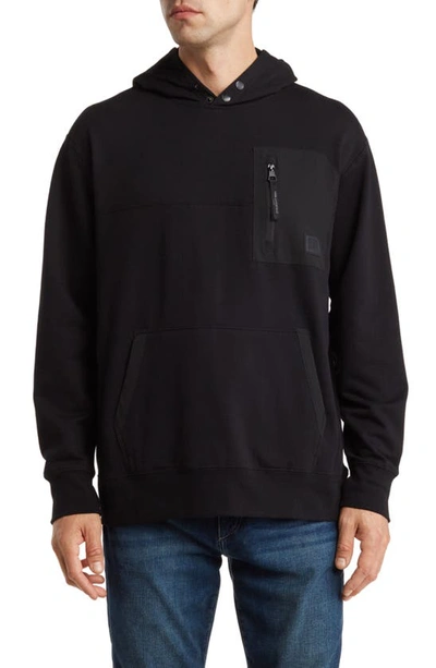 Karl Lagerfeld Men's Solid Hoodie With Chest Pocket In Black