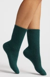 High Heel Jungle Cashmere Blend Crew Socks In Green