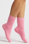 High Heel Jungle Cashmere Blend Crew Socks In Medium Pink