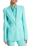 Michael Kors Georgina One-button Wool Blazer In Seafoam