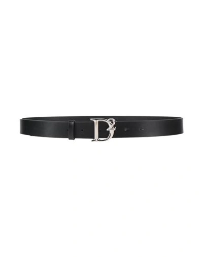 Dsquared2 Woman Belt Black Size 32 Leather