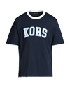 Michael Kors Mens Man T-shirt Midnight Blue Size 3xl Cotton