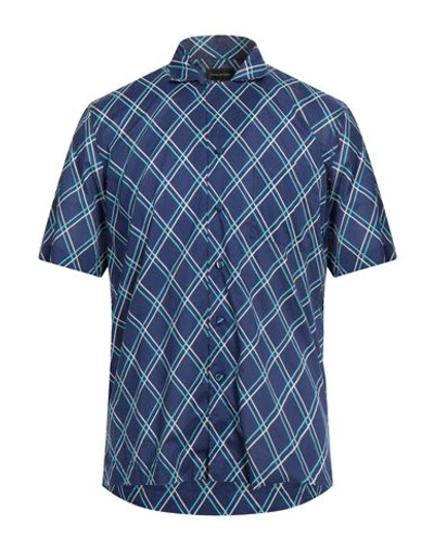 Tagliatore Man Shirt Blue Size 15 ¾ Cotton