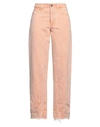 JIL SANDER JIL SANDER WOMAN JEANS SALMON PINK SIZE 10 COTTON