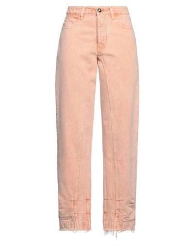 Jil Sander Woman Denim Pants Salmon Pink Size 00 Cotton