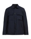 Lardini Man Shirt Navy Size Xl Wool, Mohair Wool, Cotton In Navy Blue