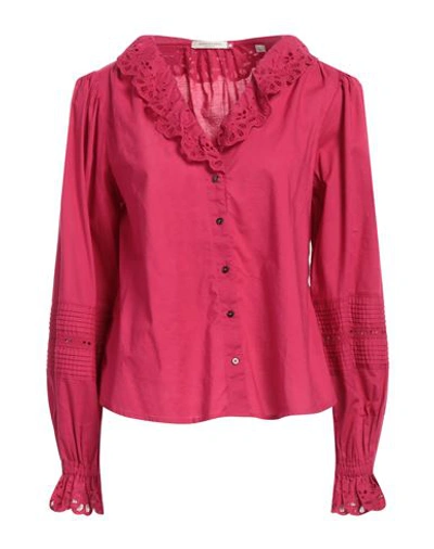 Maison Scotch Woman Shirt Fuchsia Size 0 Organic Cotton, Cotton In Pink