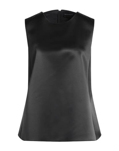 Emporio Armani Woman Top Steel Grey Size L Polyester, Elastane