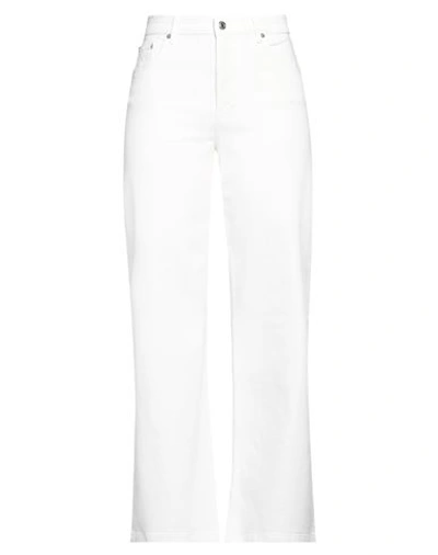 Maje Woman Pants White Size 6 Cotton, Elastane