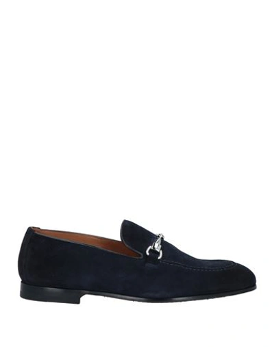 Doucal's Man Loafers Navy Size 7 Leather In Navy Blue