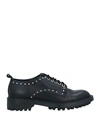 Weekend Max Mara Woman Lace-up Shoes Black Size 10 Leather In Black