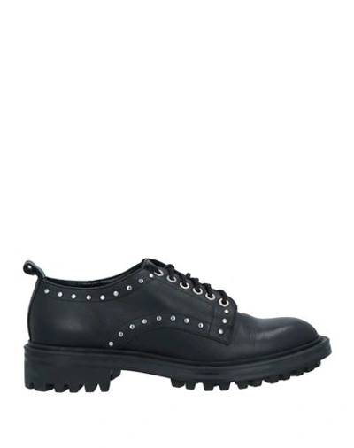 Weekend Max Mara Woman Lace-up Shoes Black Size 10 Leather