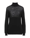 Sandro Ferrone Woman Turtleneck Black Size M Viscose, Polyester, Polyamide