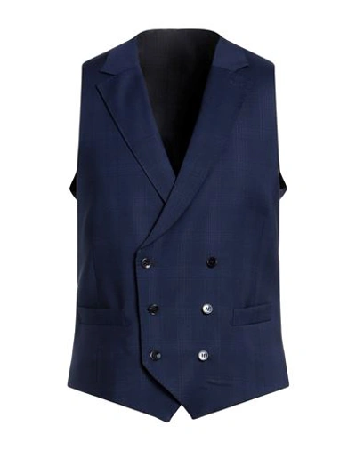 Luigi Bianchi Mantova Man Tailored Vest Blue Size 42 Virgin Wool, Elastane, Viscose