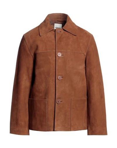 Sandro Man Blazer Brown Size M Goat Skin