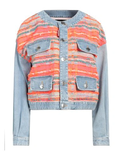 DSQUARED2 DSQUARED2 WOMAN DENIM OUTERWEAR CORAL SIZE 4 POLYESTER, SYNTHETIC FIBERS, POLYAMIDE, VIRGIN WOOL, CO