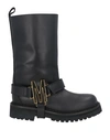 MOSCHINO MOSCHINO WOMAN ANKLE BOOTS BLACK SIZE 7 CALFSKIN