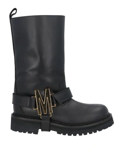 Moschino Woman Ankle Boots Black Size 7 Calfskin