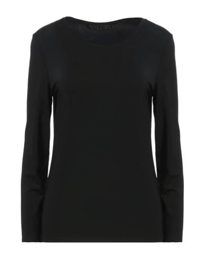 Ffc Woman T-shirt Black Size 4 Modal, Elastane, Silk, Rayon