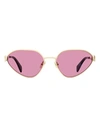 Lanvin Rateau Lnv115s Sunglasses Woman Sunglasses Blue Size 58 Metal, Acetate In Pink
