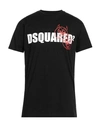 Dsquared2 Man T-shirt Black Size L Cotton
