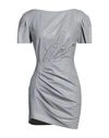 Dsquared2 Woman Mini Dress Light Grey Size 2 Ovine Leather